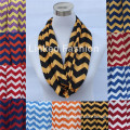 New Fashion black and yellow jersey chevron infinity scarf for ladies